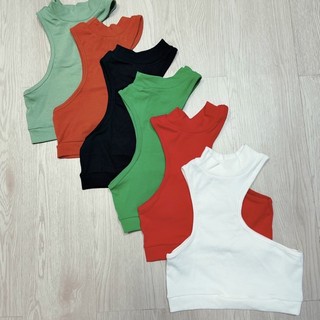 Áo yếm cổ lọ khoét sâu ôm body, áo croptop 3 lỗ siêu xinh
