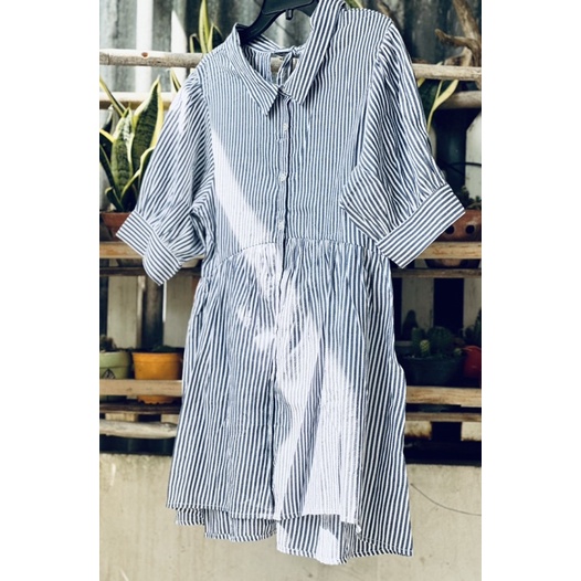 Đầm Babydoll Sọc Xanh