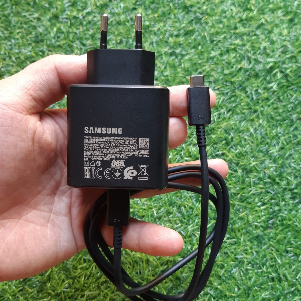 Bộ củ sạc nhanh Samsung 45W, Cáp sạc Type- C , Note 10 Plus ,S20 S20+ S21 S22 Ultra - Zin hãng bóc máy