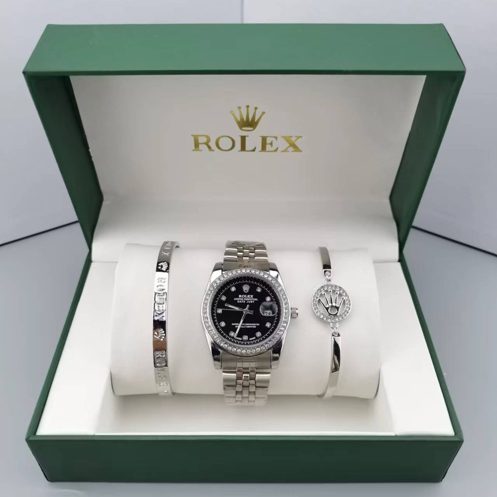 Đồng Hồ + Lắc Tay Rolex Nữ DateJust 32mm - Box Hãng -Hàng Cao Cấp