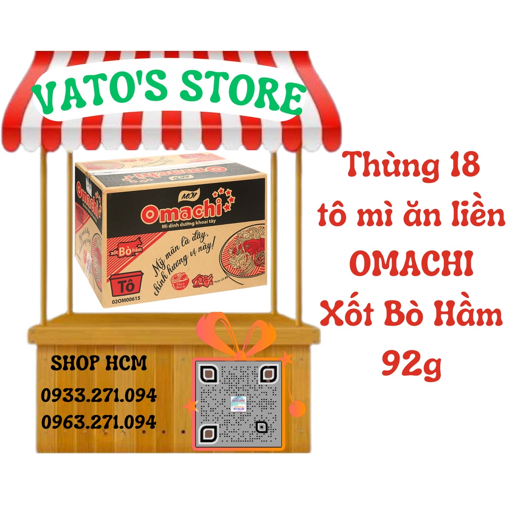 Thùng 18 hộp mì khoai tây Omachi xốt bò hầm 92g / Combo 4 hộp mì khoai tây Omachi xốt bò hầm 92g