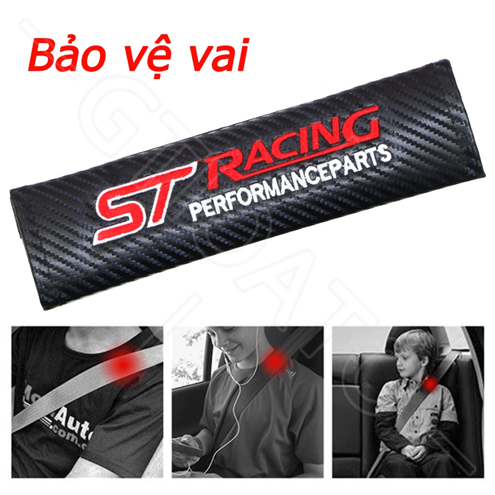 GTIOATO Cho Ford ST Racing Sợi Carbon DâY Đai An ToàN Ô Tô CàI DâY An ToàN Ô Tô BọC DâY An ToàN Xe HơI Phụ KiệN Ô Tô Trang Trí Oto Phụ KiệN BêN Trong Ô Tô