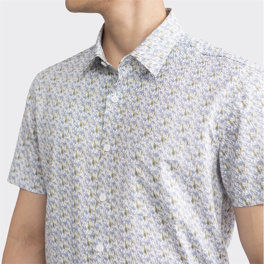 [MẪU MỚI] Áo sơ mi nam ngắn tay ARISTINO họa tiết trắng in họa tiết tinh tế, nhã nhặn - ASS164S2