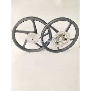 Cặp mâm-vành đúc bánh trước đĩa lõm 5 lỗ gắn future 1,wave ,rs 100...