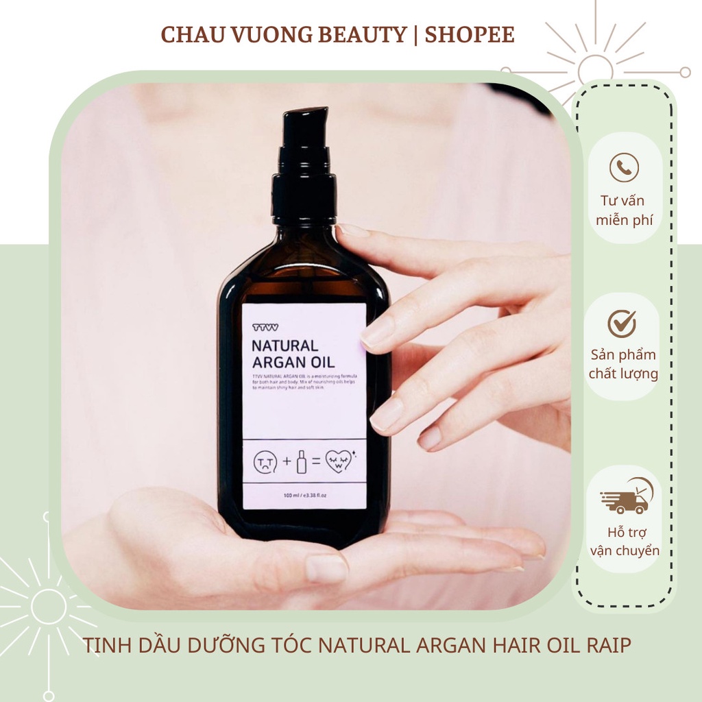 TINH DẦU DƯỠNG TÓC NATURAL ARGAN HAIR OIL RAIP 100ml