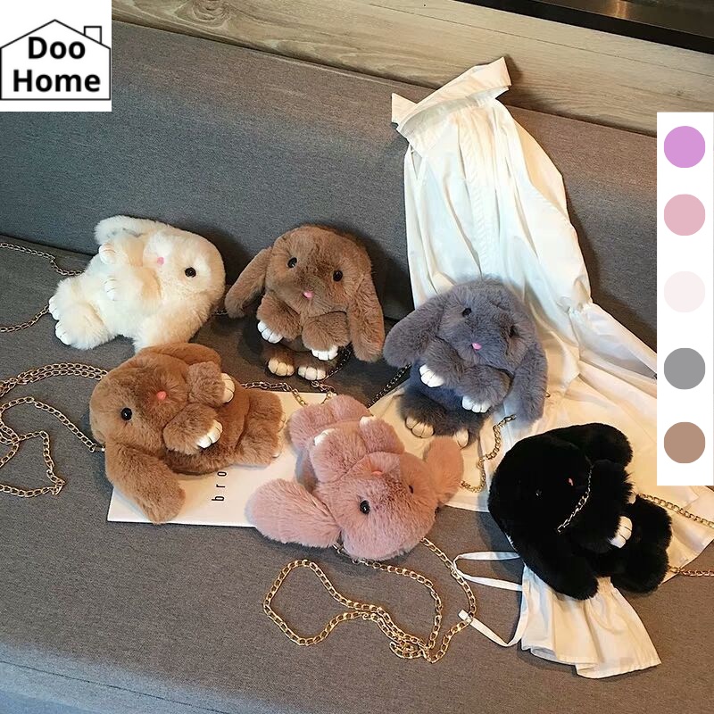 Túi đeo chéo, đeo vai hình thỏ bông tote mini đáng yêu cute dễ thương dành cho nữ, bé gái DooHome