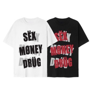 Áo Phông Giới Tính Premium Cotton in Nổi Chữ Sex Money Drug. Áo Thun Nam Nữ Form rộng Unisex.