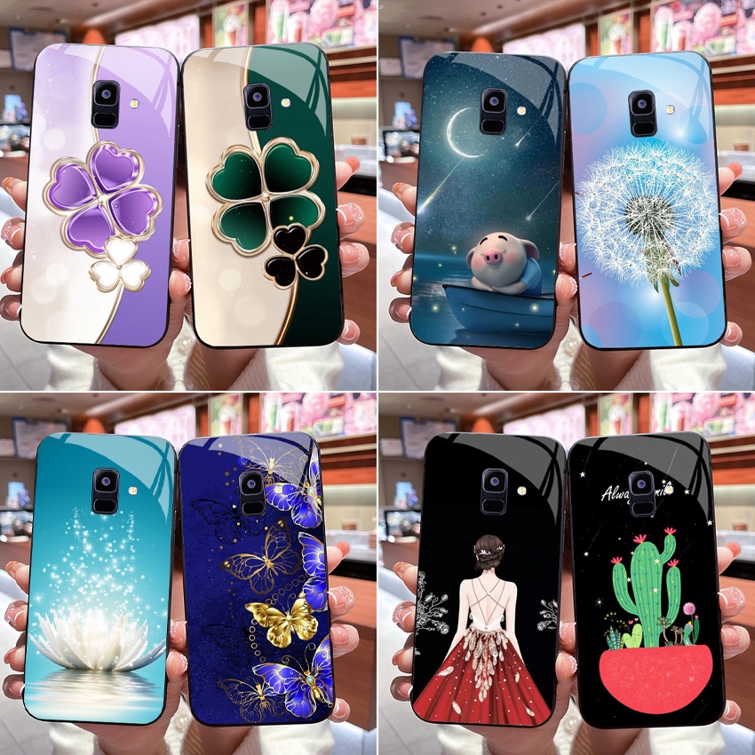 Ốp Lưng SAMSUNG J6 2018, J6 PLUS,J6+, J8 2018 Mặt kính cường lực sáng bóng, cao cấp