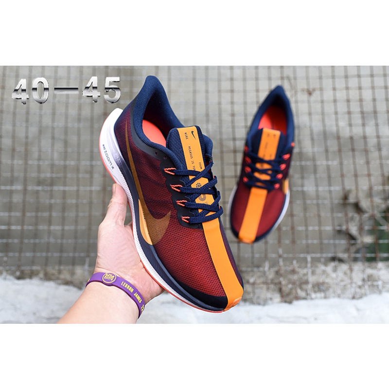 Giày Sneaker Zoomx Pegasus 35 Turbo Blackened Blue/Orange Peel