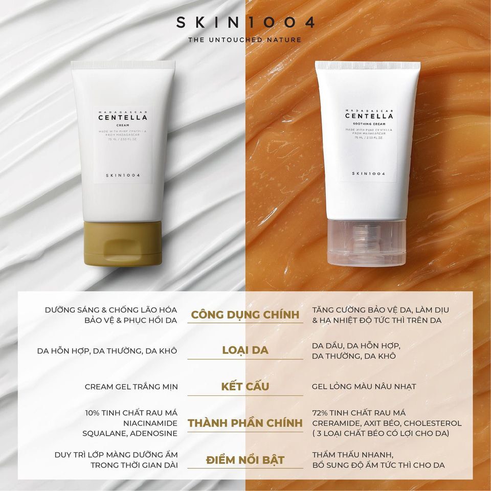 Kem Rau Má Skin1004 Madagascar Centella Phục Hồi, dưỡng ẩm da 75ml Duduhouse