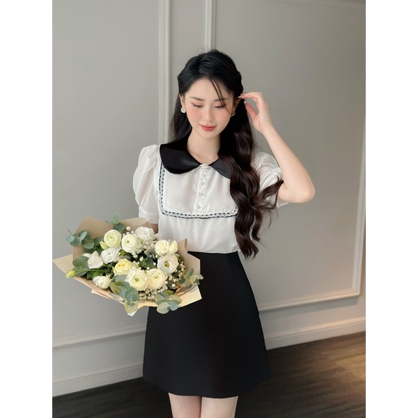 Áo voan tơ Ciin Top by De la Rosa (tặng kèm nơ đá)