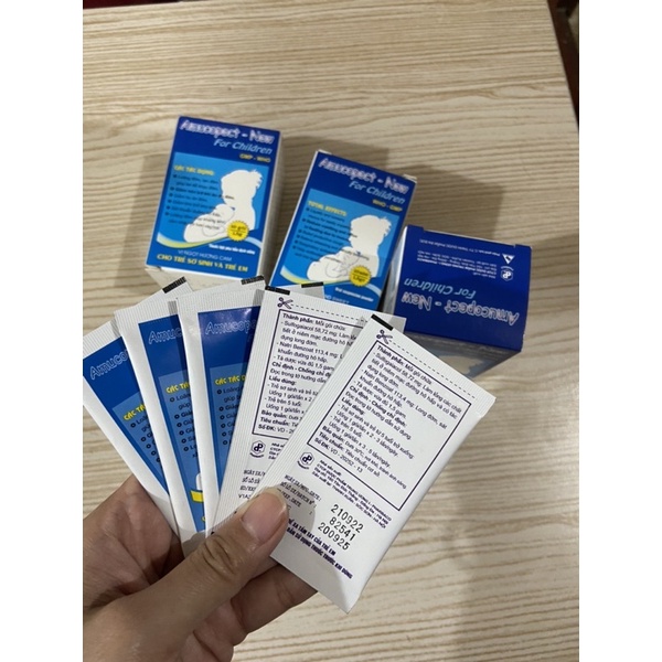 Amucopectt hỗ trợ giảm ho long đờm cho bé Hộp 10 gói