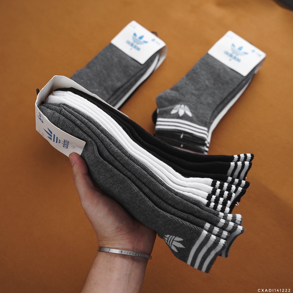 Set 6 Đôi Vớ Cổ trung thể thao với chất liệu cotton cao cấp, thấm hút tốt AD11