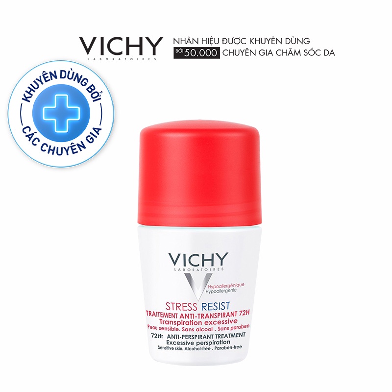 Lăn khô thoáng vùng da dưới cánh tay 72h Vichy Détranspirant Intensif 50ml