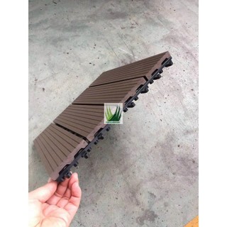 Combo 6 vỉ sàn gỗ nhựa composite trang trí ban công, sân vườn, nhà tắm, kit 30x30cm