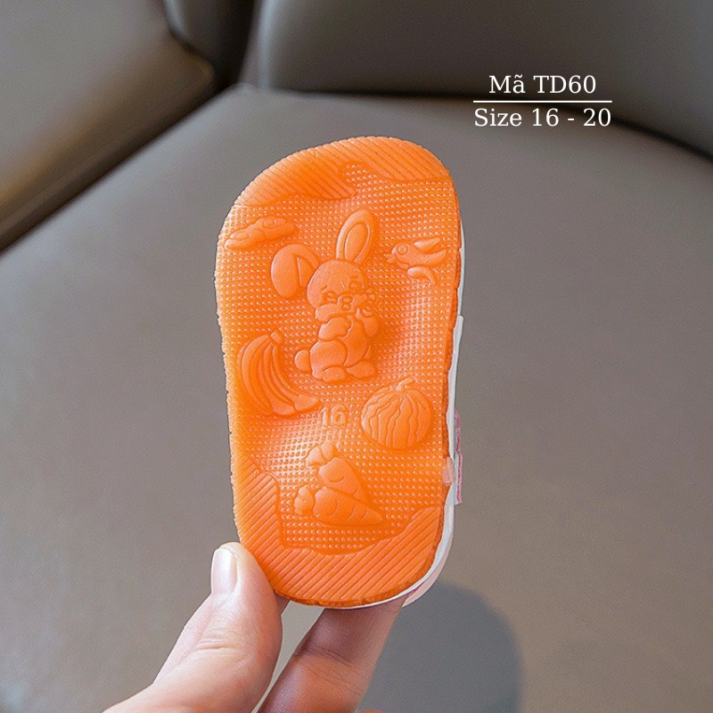 Dép sandal bé gái tập đi imibaby 0 - 24 tháng tuổi êm nhẹ chống trơn trượt có tiếng kêu chíp chíp đính hoa xinh xắn TD60