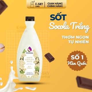 Sốt socola trắng pomona white chocolate sauce nguyên liệu pha chế hàn quốc chai 2kg
