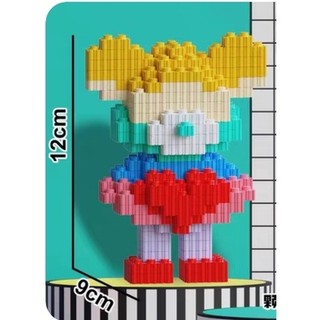 Mô hình lắp ráp gấu bearbrick 3D mini dễ thương