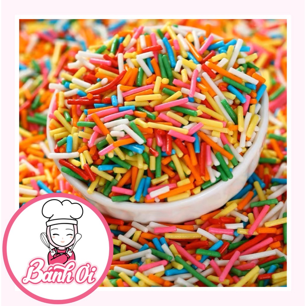 Kẹo đường, kẹo bi đường, kẹo bông đường, cốm trang trí bi tròn 2mm dùng trang trí các loại bánh