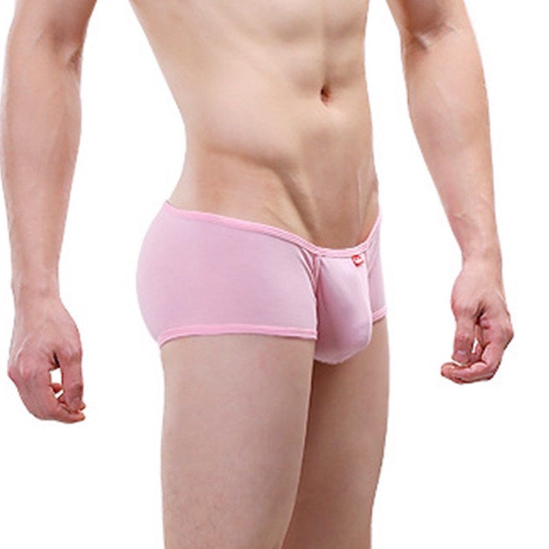Quần lót nam boxer thun mềm mát màu hồng size M/L
