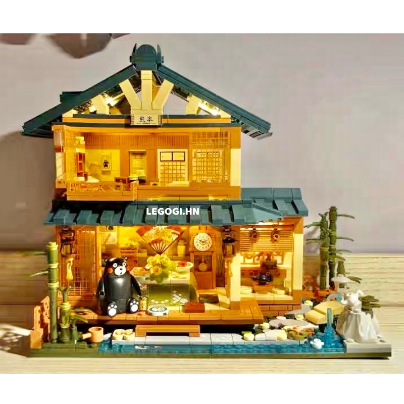 Đồ chơi xếp hình LEGOGI NHÀ GẤU KUMAMON 1099 mảnh ghép mô hình nhà Nhật Bản trưng bày trang trí decor phòng quà tặng