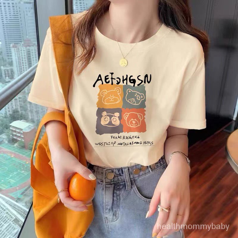 Bà Bầu/Trang Phục Cho Con Bú Thiết Kế Gốc Âu Mỹ Bông Tay NgắnTÁo Sơ Mi insThủy Triều Phong Cách Hàn Quốc Mẫu Mớichi