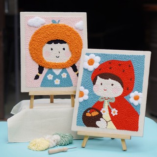 [Bảng 2/2] Len 2mm Thêu nổi, Punch Needle Memade (có thể đan và móc)