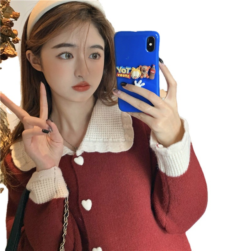 Hàng sẵn_ Áo len dệt kim mỏng nhỏ phối màu Hadu shop