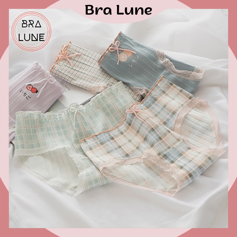 Quần lót nữ cotton gân tăm hoạ tiết hoa quả Fruic 344