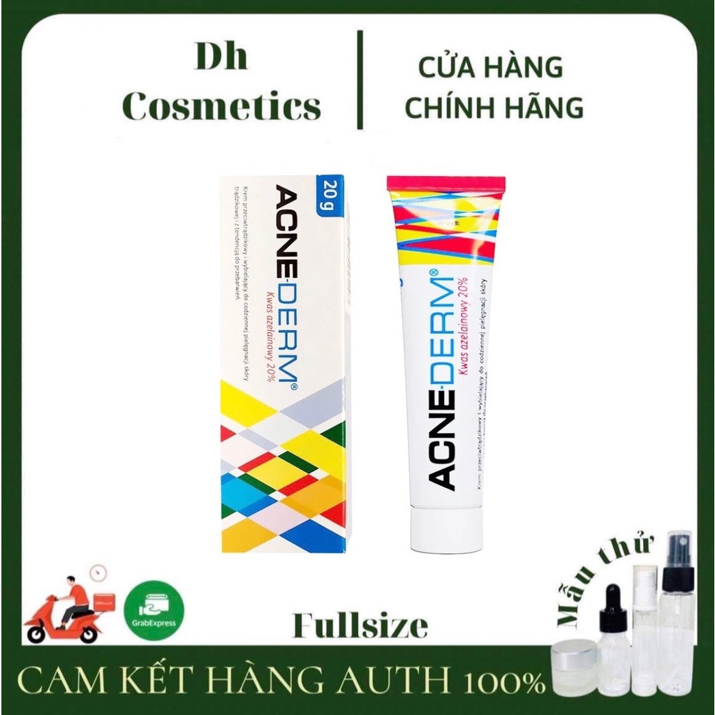 Kem giảm mụn Acne derm Azelaic Aicd 20% làm trắng sáng da, giảm mụn 20g Dhcosmetic