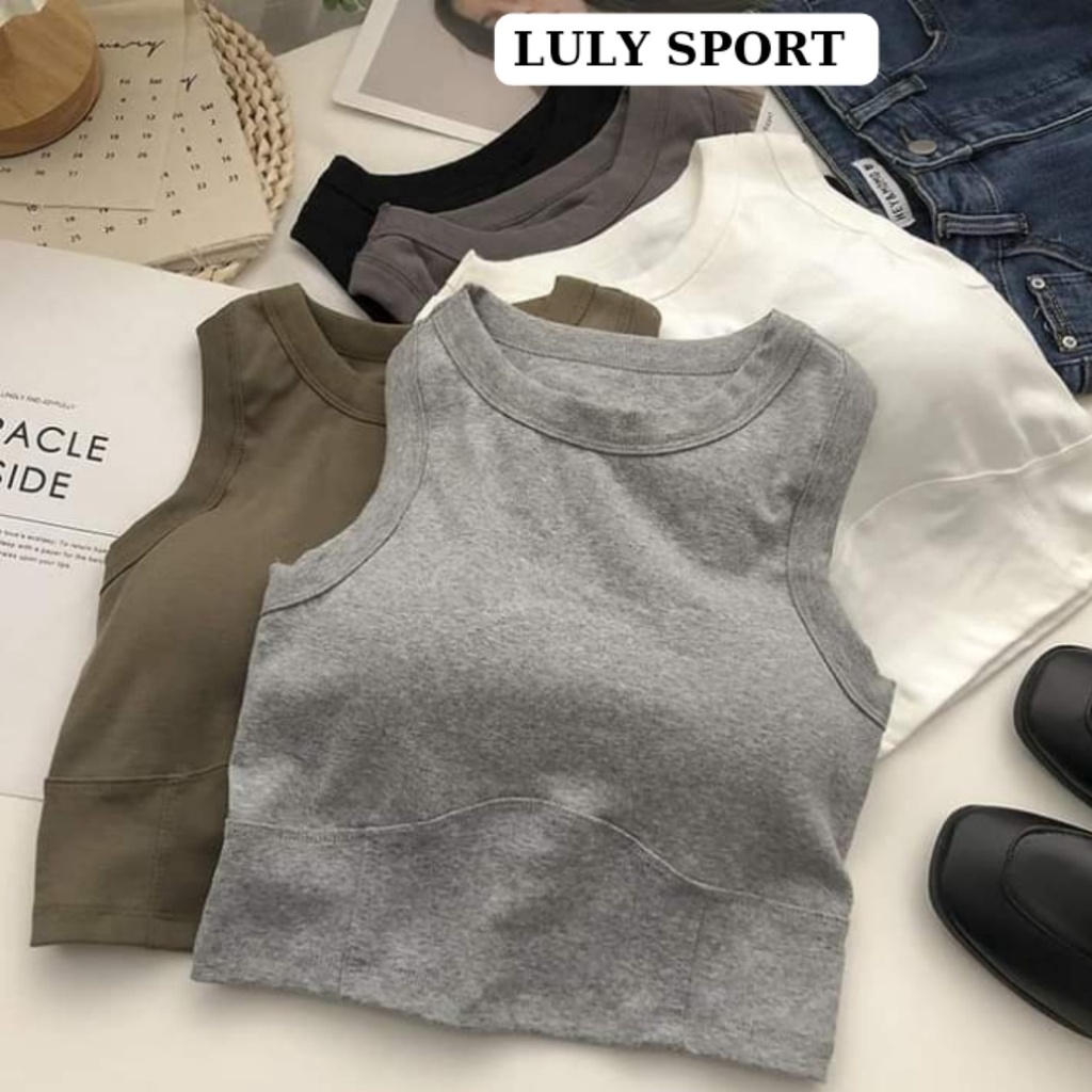 Bra thể thao LULY SPORT chất cotton co giãn tốt freesize cho (40-56kg) có 3 màu( đỏ,vàng,đen)