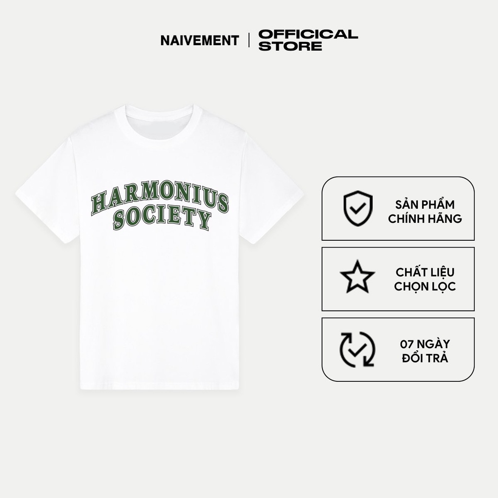 Áo thun unisex NAIVETE Harmonius Society T-shirt chất liệu cotton cao cấp