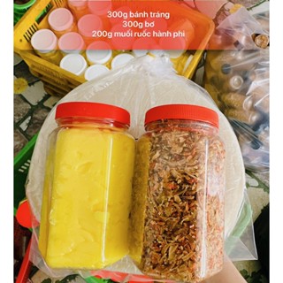 COMBO BTPS hủ bơ 300g ( Bánh tráng 200g, 200g Muối ruốc hành phi)
