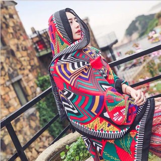 Khăn voan boho thổ cẩm đi biển
