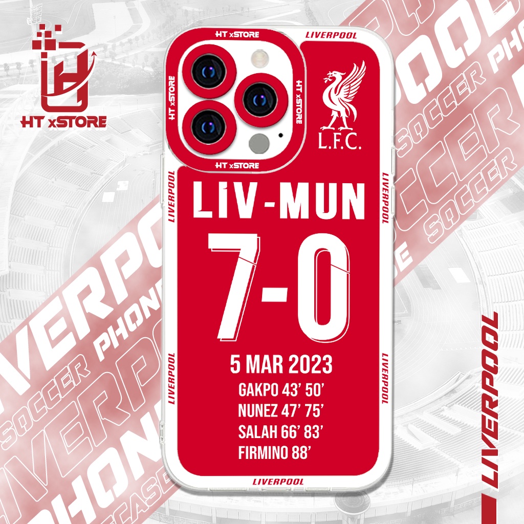 Ốp lưng iphone CLB bóng đá Liverpool in tỉ số trận đấu với Manchester United 7-0, ốp điện thoại dẻo bảo vệ camera