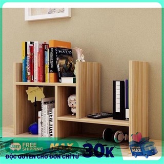 Kệ sách gỗ lắp ghép để bàn học tiện lợi