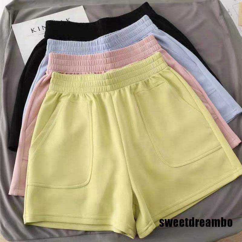 Quần Tập Gym Ống Rộng Lưng Cao Chất Liệu Cotton Màu Trơn Cho Nữ
