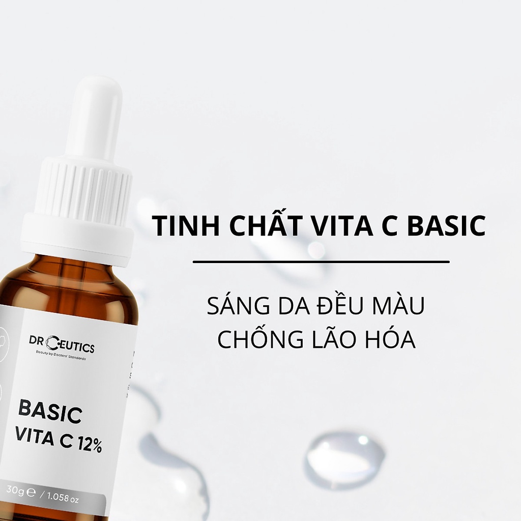 Combo 2 Sản Phẩm DrCeutics Làm Sáng, Giảm Thâm Cho Da Thường (Niacinamide 12% 30g + Vita C 12% 30g)