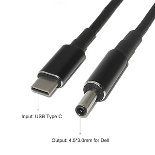Cáp sạc nhanh type c to dell 4.5*2mm 100w