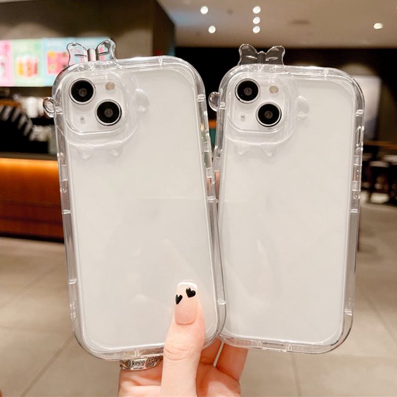 Điện thoại bảo vệ trong suốt cho iPhone 12/13 Promax với họa tiết in UV lỗ lớn - ốp điện thoại Xác Ướp-CY