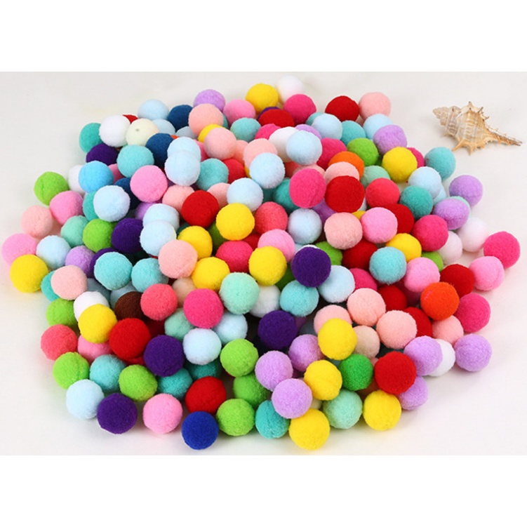 100 viên pompom trang trí đủ màu