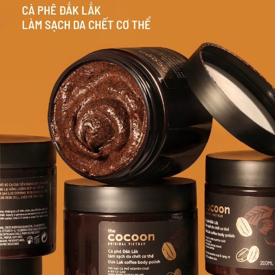 Tẩy Tế Bào Chết Toàn Thân Cocoon Cà Phê Đắk Lắk 200ml Dak Lak Coffee Body Polish