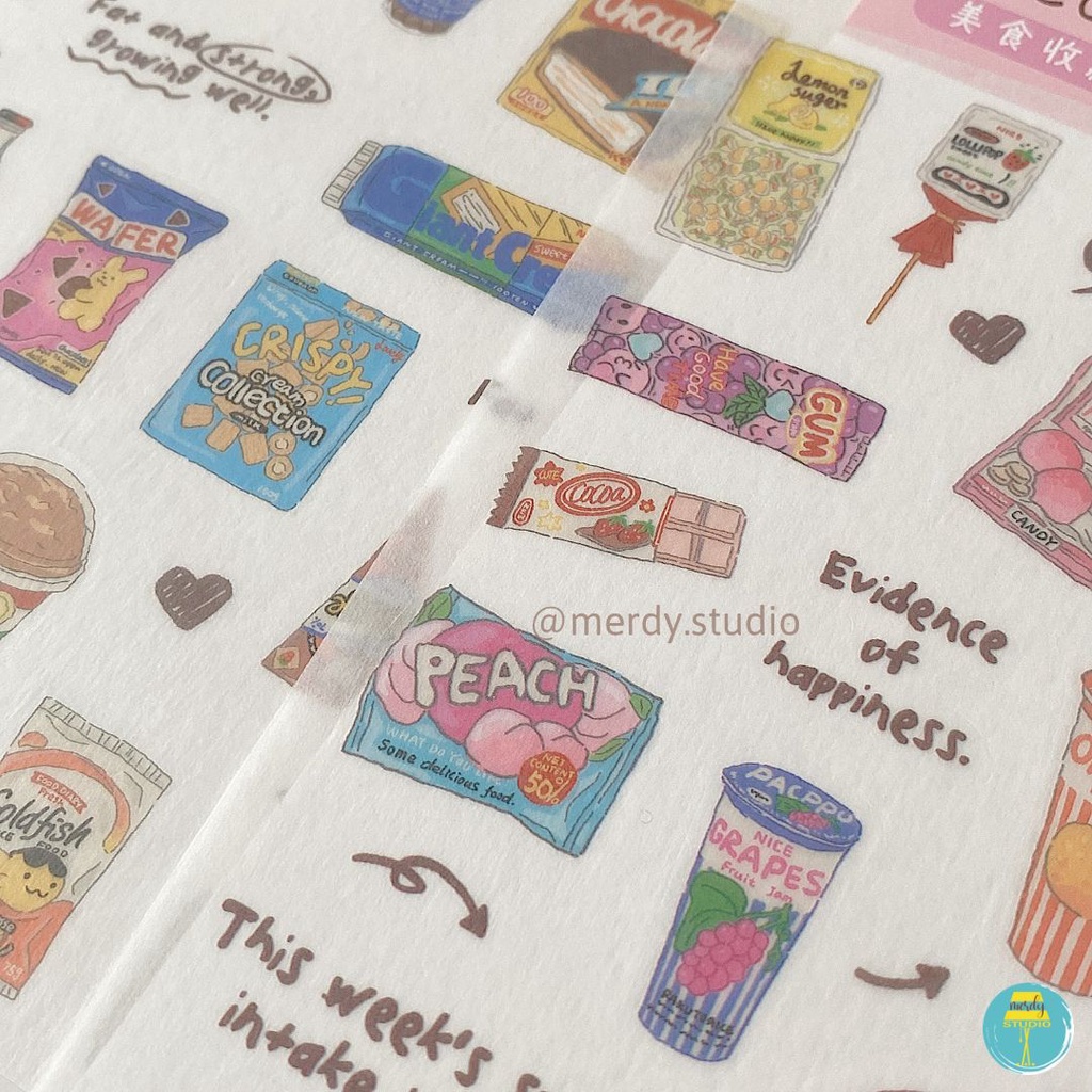 Sticker chủ đề Grocery Shopping dán trang trí journal