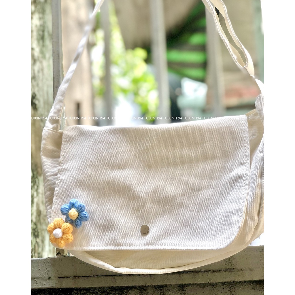 Pin/ Ghim Cài Hoa Len 6 Cánh Dễ Thương  - Pin Cài Túi, Áo, Balo, Nón