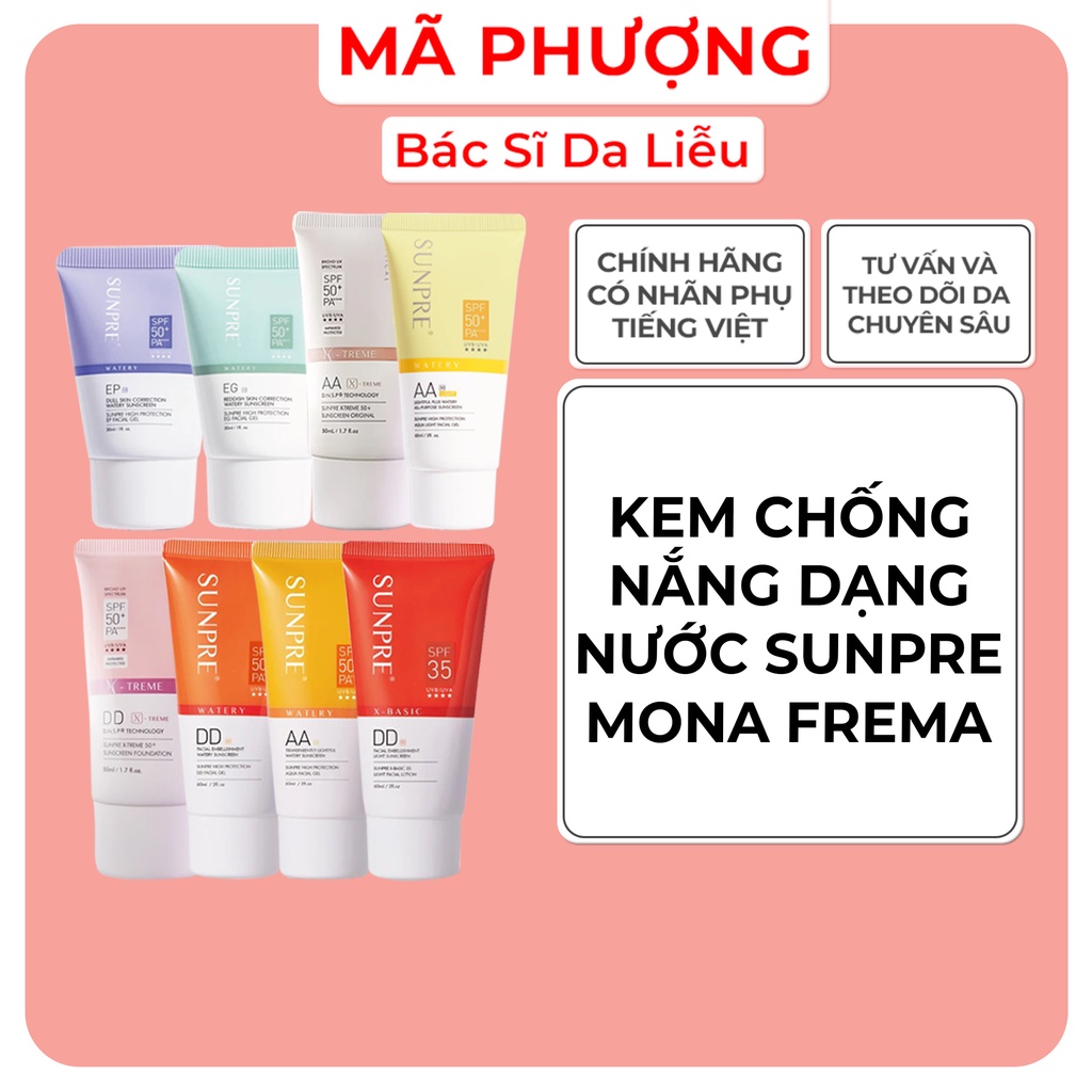 Kem chống nắng dạng nước MONA FREMA Sunpre Watery Sunpre Xtreme AA/DD