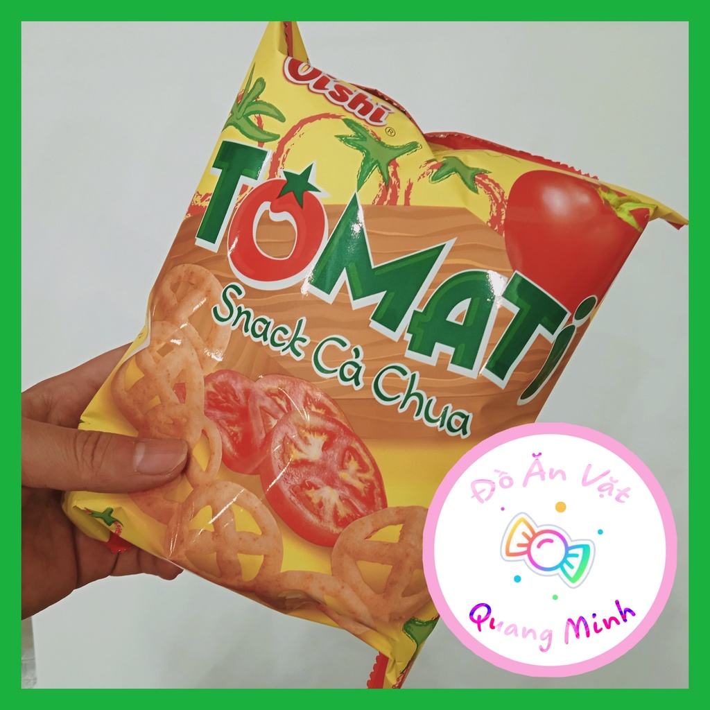 Bim bim Oishi Snack cà chua Tomati gói lớn 32 g giòn sụn thơm ngon, đồ ăn vặt tuổi thơ, đồ ăn vặt cổng trường hot nhất