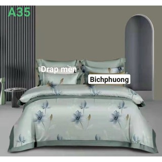 Bộ drap gối Tencel 4 món hoặc (drap lẻ) vải nhập Hàn Quốc đỉnh cao mát , mềm mại