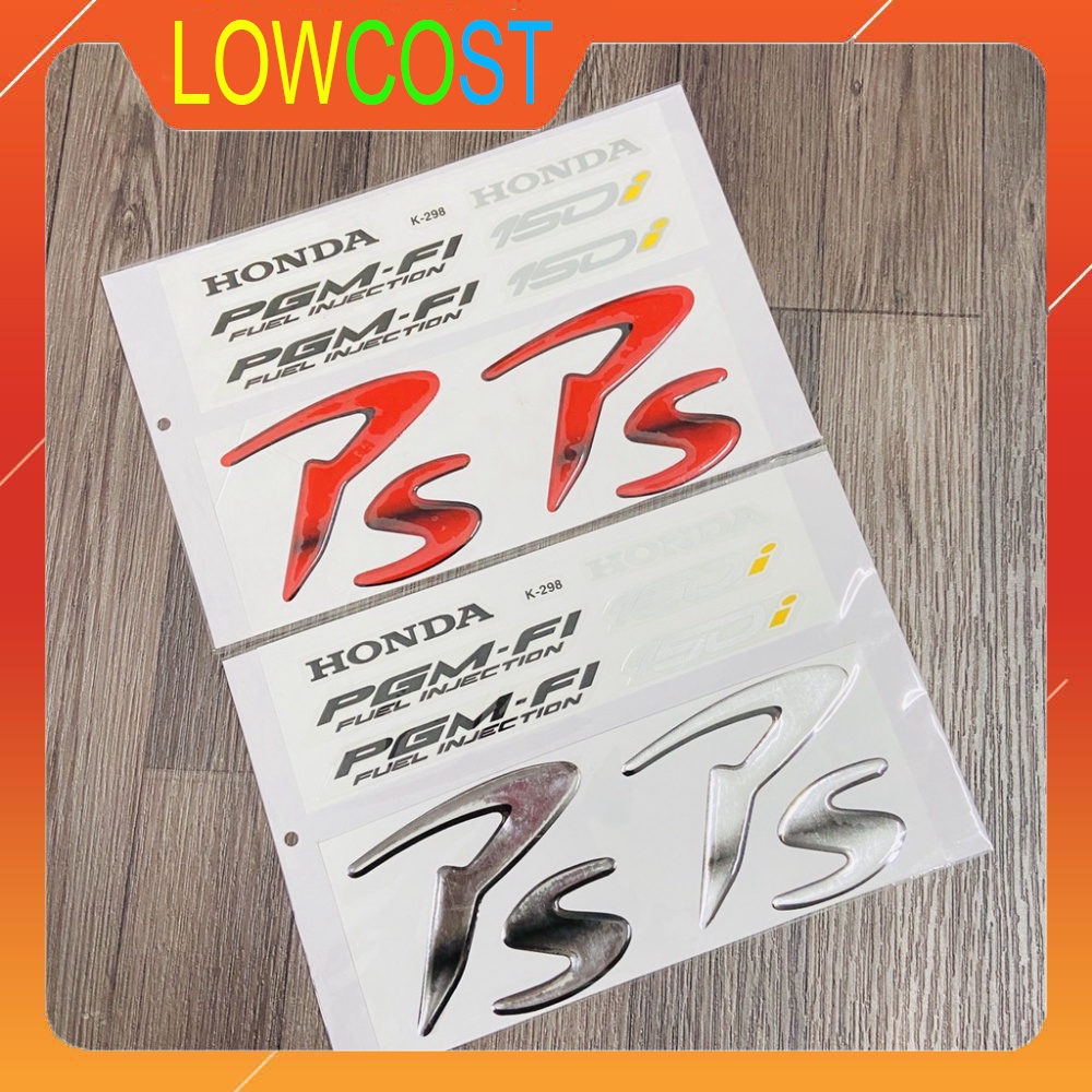 Bộ Tem Logo Xe PS 150i Chất Liệu Keo Nổi 3D, Tem 3 Lớp Phủ Bảo Vệ Chống Phai Màu Như Tem Zin