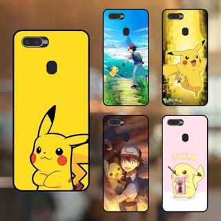 Ốp lưng điện thoại Oppo F9 viền đen Pikachu Pokemon
