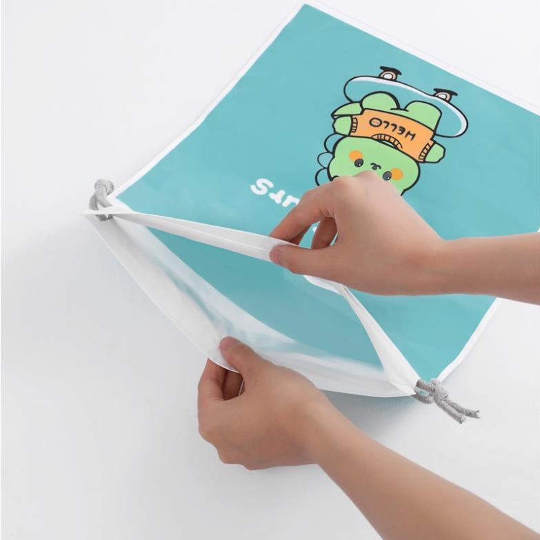 Túi nhựa dây rút đựng quần áo chống thấm nước in hoạ tiết dễ thương 45x30cm